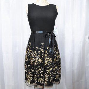 R&K Black and Gold Floral Dress